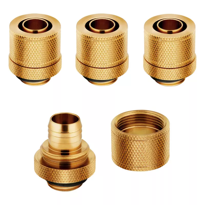 Corsair Hydro X Series XF Racores de compresión G1/4 13/10 pack de cuatro - Oro