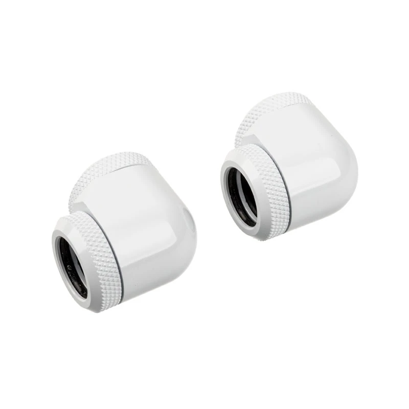 Corsair Hydro X Series XF Hardline 90° 14mm OD - Adaptador angular para refrigeración líquida - blanco (pack de 2)