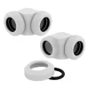 CORSAIR Hydro X Series XF Adaptador Hardline 90 grados 12mm OD a 12mm OD Hardtube - pack de 2, Blanco