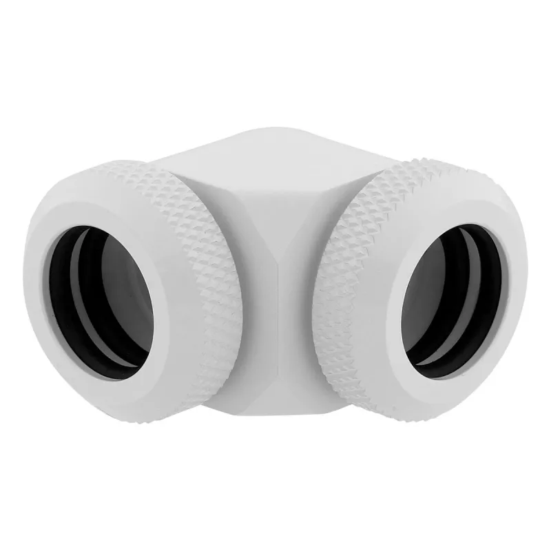 CORSAIR Hydro X Series XF Adaptador Hardline 90 grados 12mm OD a 12mm OD Hardtube - pack de 2, Blanco