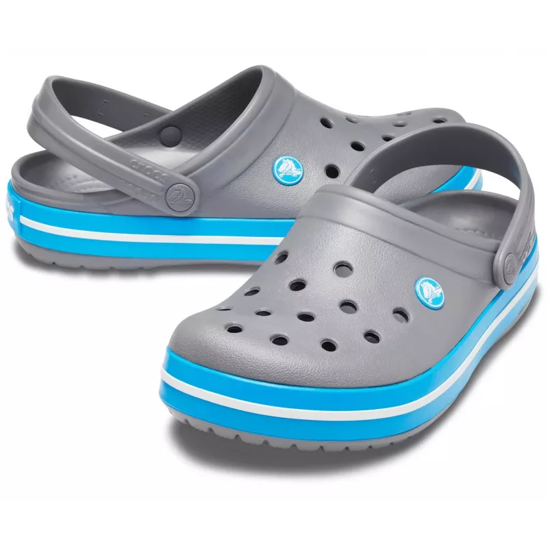 Crocs Crocband Zuecos Unisex Gris, Azul, Blanco