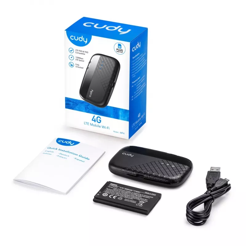 Cudy MF4 router Wi-Fi móvil 4G, Single-Band 2,4 GHz, negro