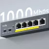CUDY POE40 Switch/extensor PoE de 4 puertos con 1 uplink, 802.3af/at, extensión 250m, carcasa metálica