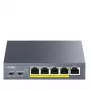 CUDY POE40 Switch/extensor PoE de 4 puertos con 1 uplink, 802.3af/at, extensión 250m, carcasa metálica