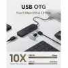 Cudy UH40A PortMate hub USB-A a 4 puertos USB 3.0 5Gbps solo datos plástico compacto negro