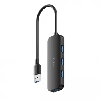 Cudy UH40A PortMate hub USB-A a 4 puertos USB 3.0 5Gbps solo datos plástico compacto negro