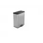 Cubo de basura con pedal CURVER Deco Bin 65L Plata efecto metalizado