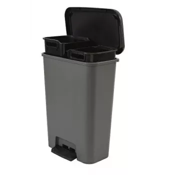 CURVER Decobin Duo Cubo de pedal 23+23L Gris oscuro/Negro