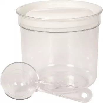 CURVER Recipiente redondo para almacenamiento con cuchara 1L Blanco