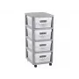 Curver Infinity Estantería con ruedas 4x11L patrón de agujeros gris/blanco