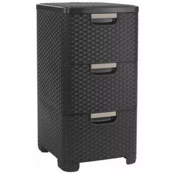 CURVER Infinity Estantería reciclada con 3 cajones, 3x14L, Marrón oscuro