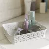 CURVER My Style Cesta de almacenamiento A5 en Crema – Tejido efecto mimbre, apilable y encajable