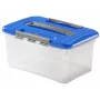 Curver Optima Caja de almacenamiento 15L con tapa y asa, Transparente/Azul