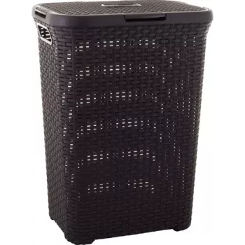 Cesta de ropa Curver Style 144873 60 L rectangular ratán marrón