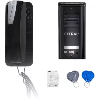 Kit de portero automático CYFRAL COSMO 1-Tenant negro