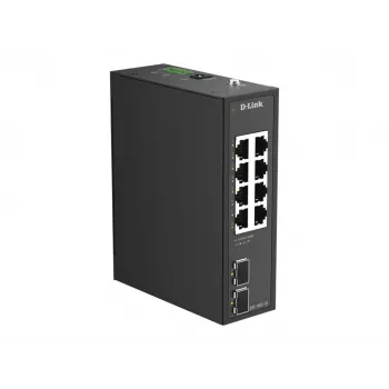 D-Link DIS-100G-10 - Switch industrial Gigabit no gestionado de 10 puertos, 8x RJ45 + 2x SFP