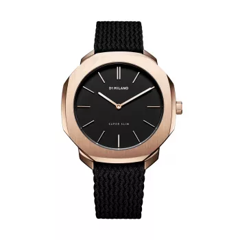 D1 Milano SSPL02 reloj de pulsera unisex 36 mm acero inoxidable esfera negra