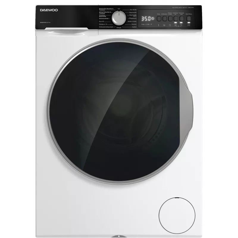 DAEWOO WD-FC85514W1A-DE Lavadora de carga frontal, 8 kg, 1400 rpm, blanco/negro