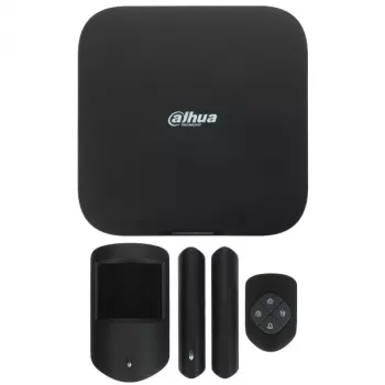 Dahua ART-ARC3800H-03-FW2(868)-B sistema de alarma inalámbrico con hub, detector PIR, contacto magnético, llavero