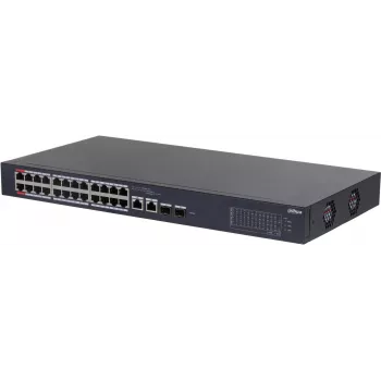 DAHUA CS4226-24ET-375 switch gestionado Layer 2+ PoE+ de 26 puertos con 24 puertos Gigabit PoE+, 2 uplinks SFP, presupuesto 375W, sin ventilador, rackmount