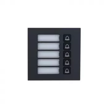 Dahua Technology VTO4202FB-MB5 módulo de pulsadores de llamada, 5 pulsadores, plata/negro, IP65, IK07