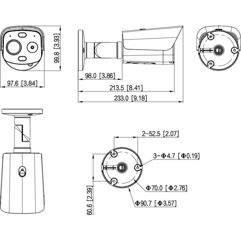 DAHUA TPC-BF1241-LB3F4-DW-S8-V1 cámara IP bullet híbrida térmica 4MP