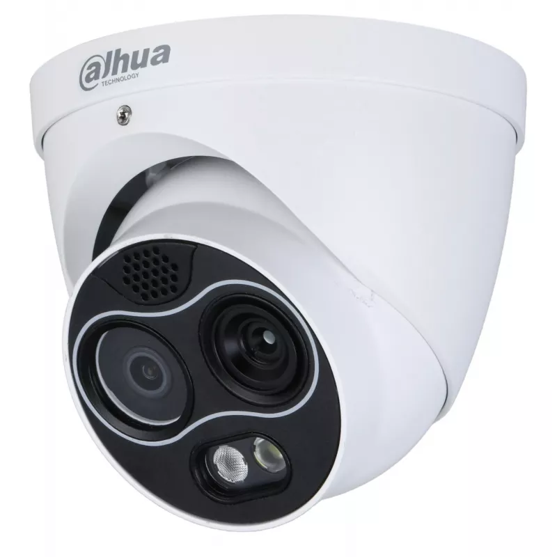 Dahua TPC-DF1241-TB3F4-DW-S8-V1 cámara IP térmica y visible de doble espectro, 4MP, térmica 256x192, IP67, IK10