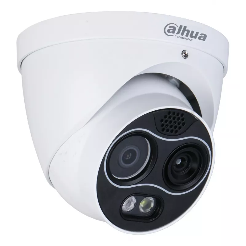 Dahua TPC-DF1241-TB3F4-DW-S8-V1 cámara IP térmica y visible de doble espectro, 4MP, térmica 256x192, IP67, IK10