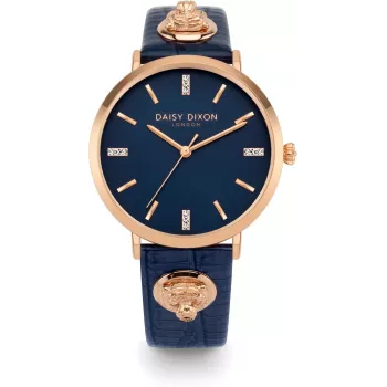Reloj de mujer Daisy Dixon DD164URG cuarzo analógico 38 mm caja color oro rosa correa de piel gris