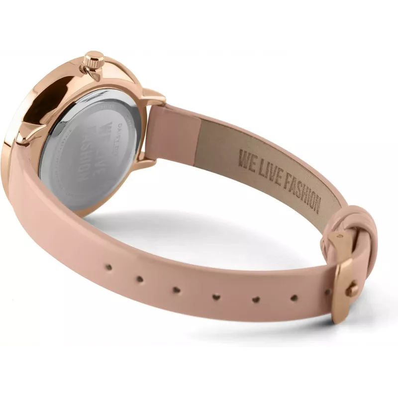 Daisy Dixon reloj analógico de cuarzo para mujer DD088PRG - esfera de oro rosa de 36mm, correa de piel rosa