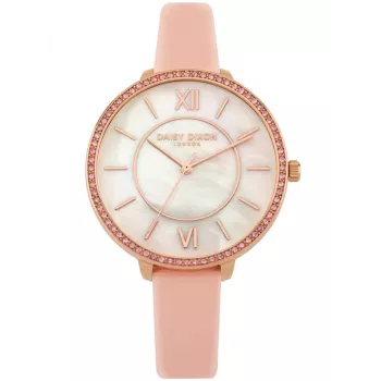 Daisy Dixon Reloj mujer de cuarzo analógico DD088PRG - 36mm esfera oro rosa, correa de piel rosa