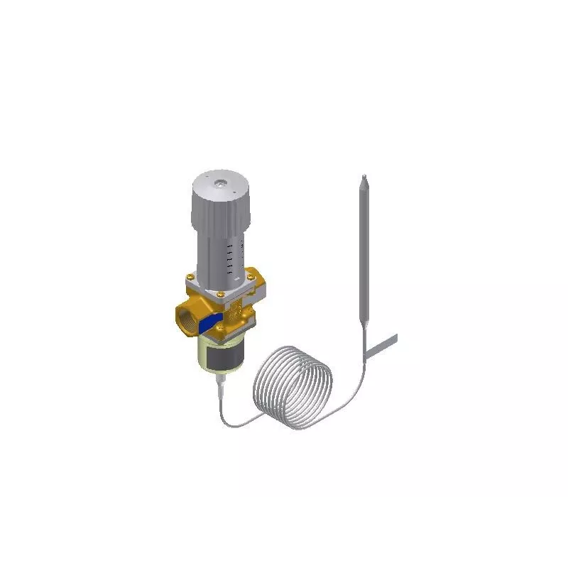 Cuerpo de válvula termostática Danfoss 003N0043 - versión recta, latón niquelado, 1/2 pulgadas