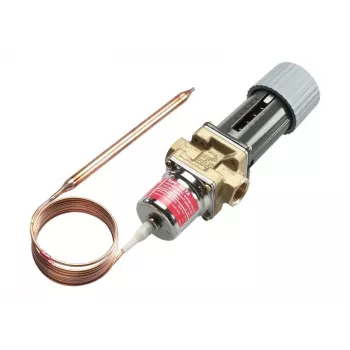 Cuerpo de válvula termostática Danfoss 003N0043 - versión recta, latón niquelado, 1/2 pulgadas