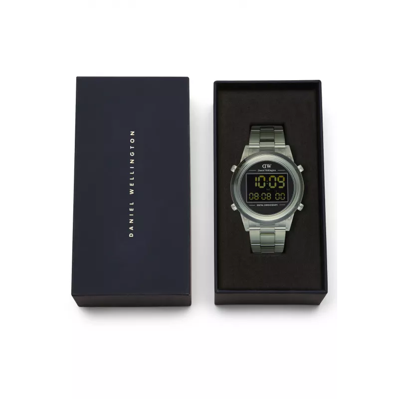 DANIEL WELLINGTON Classic 42mm reloj de acero inoxidable con correa de piel negra – caja en oro rosa, esfera blanco cáscara de huevo, cuarzo japonés