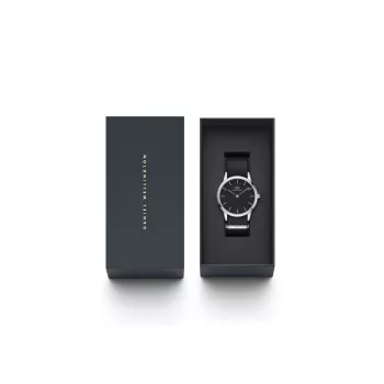 DANIEL WELLINGTON reloj hombre Classic 40mm acero inoxidable oro rosa piel negra