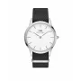 DANIEL WELLINGTON Classic reloj de hombre DW00100677 40mm caja de acero inoxidable en tono oro rosa esfera Eggshell White correa de piel negra