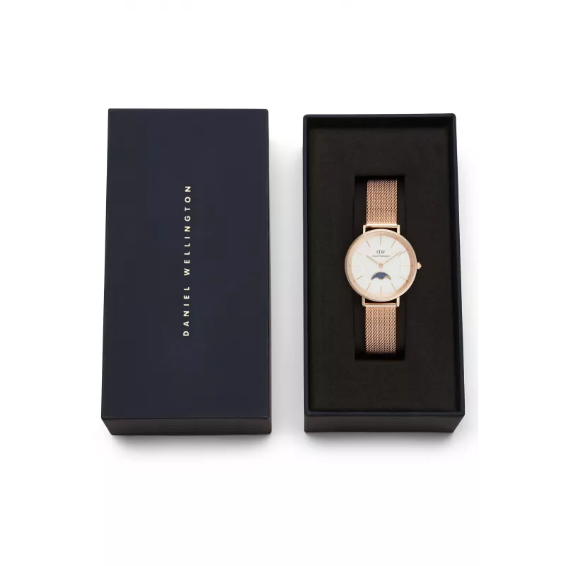 Reloj DANIEL WELLINGTON Petite Lumine 32mm plata con esfera de nácar y correa de malla plateada DW00100773