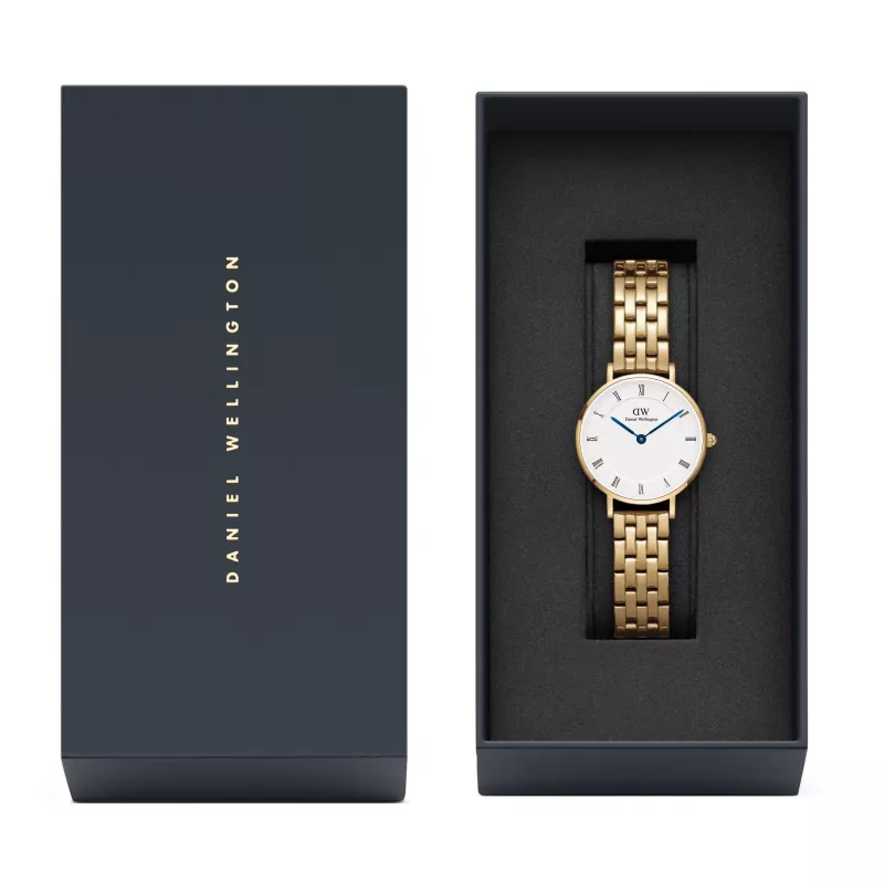 DANIEL WELLINGTON Petite Lumine Reloj para mujer 28mm oro rosa correa de malla DW00100682