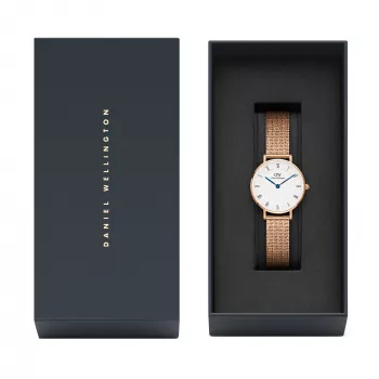 DANIEL WELLINGTON Petite Lumine Reloj de mujer 28mm Oro rosa Acero inoxidable Esfera de nácar blanca