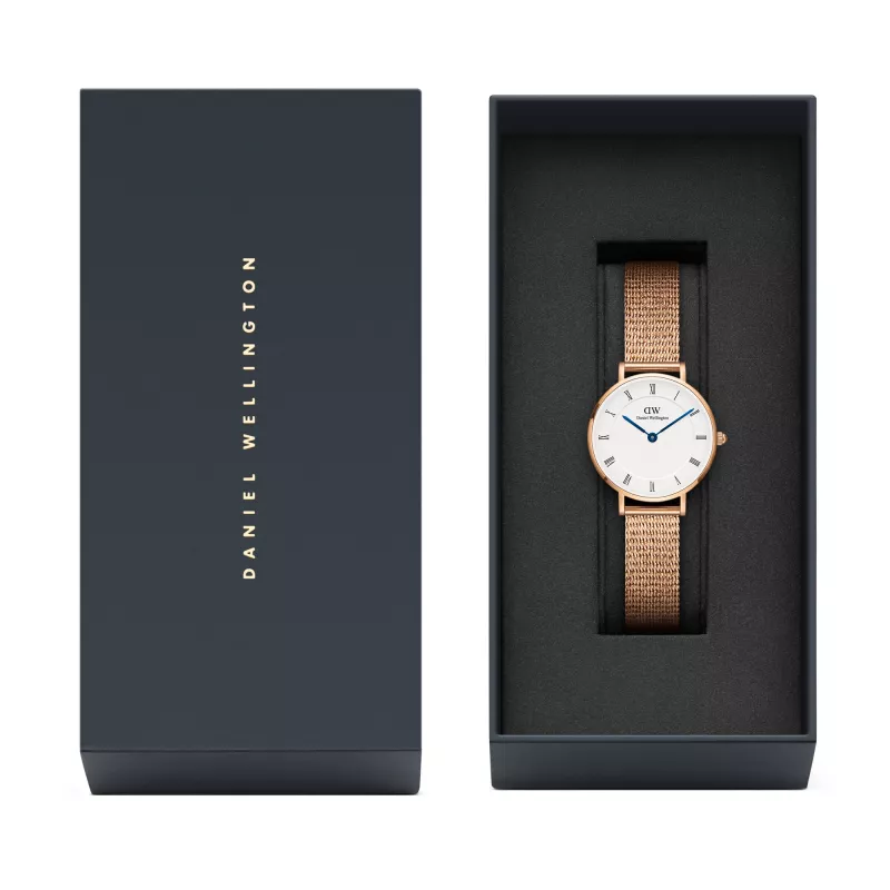 DANIEL WELLINGTON Petite Lumine Reloj de mujer 28mm Oro rosa Acero inoxidable Esfera de nácar blanca