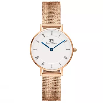 DANIEL WELLINGTON Petite Lumine Reloj de mujer 28mm Oro rosa Acero inoxidable Esfera de nácar blanca
