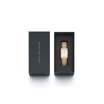 DANIEL WELLINGTON Petite Melrose Reloj mujer 35mm oro rosa acero inoxidable malla DW00100702