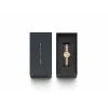 Daniel Wellington Quadro Reloj para mujer 22mm Caja de acero inoxidable oro rosa Correa de piel negra DW00100720