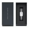 DANIEL WELLINGTON Quadro Reloj para mujer 26mm oro rosa acero inoxidable piel negra DW00100690