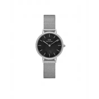 Reloj de mujer DANIEL WELLINGTON Quadro 28mm rosa oro acero inoxidable piel negro DW00100661