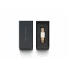 DANIEL WELLINGTON Quadro Reloj de mujer 32mm oro rosa acero inoxidable piel negra