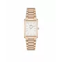 DANIEL WELLINGTON Quadro Reloj de mujer 32mm oro rosa acero inoxidable piel negra
