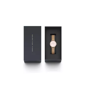 DANIEL WELLINGTON Reloj para mujer DW00100663 28 mm oro rosa acero inoxidable malla