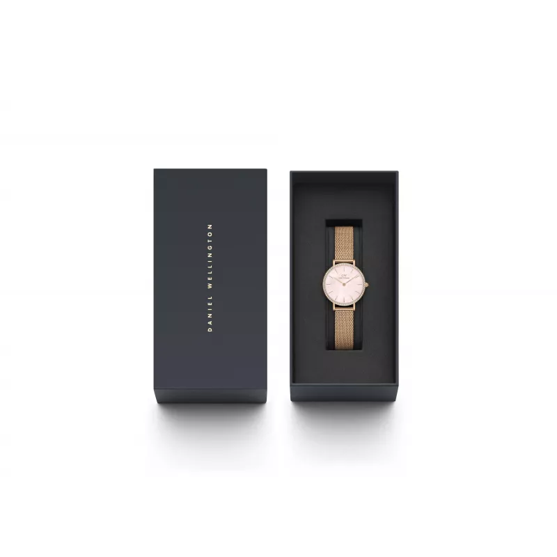 DANIEL WELLINGTON Reloj para mujer DW00100663 28 mm oro rosa acero inoxidable malla