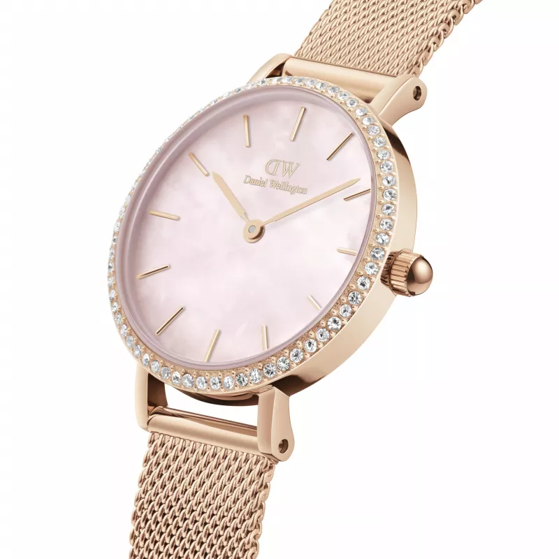 DANIEL WELLINGTON Reloj para mujer DW00100663 28 mm oro rosa acero inoxidable malla